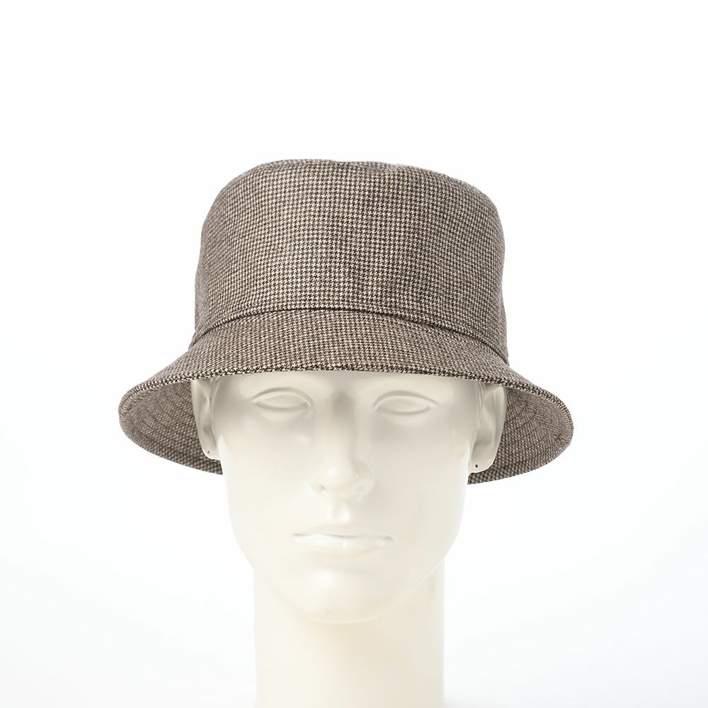 ボルサリーノのバケットハット Morgan bucket hat Houndstooth（モーガン バケットハット ハウンドトゥース） B32099 ブラウン