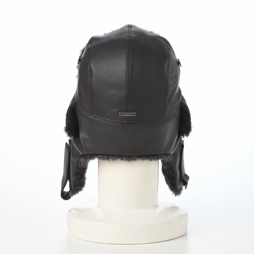 ステットソンの飛行帽 LAMB LEATHER FLIGHT CAP（ラムレザー フライトキャップ） SE840 ダークブラウン