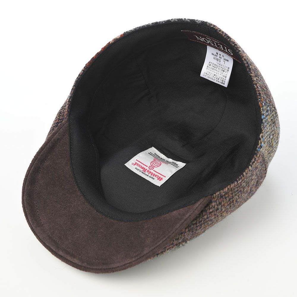 ステットソンのハンチング HARRISTWEED FIVE PATCHWORK HUNTING（ハリスツイード ファイブパッチワーク ハンチング） SE841 ブラウン