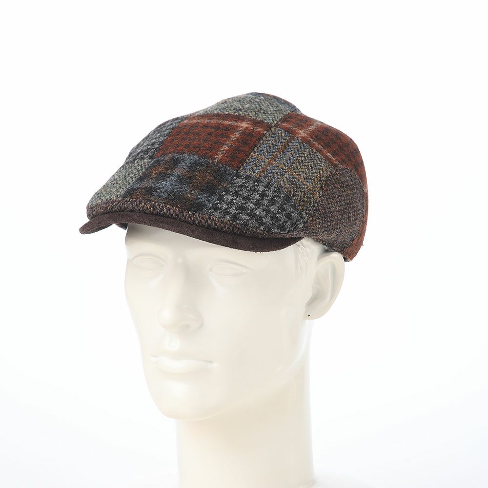 ステットソンのハンチング HARRISTWEED FIVE PATCHWORK HUNTING（ハリスツイード ファイブパッチワーク ハンチング） SE841 ブラウン