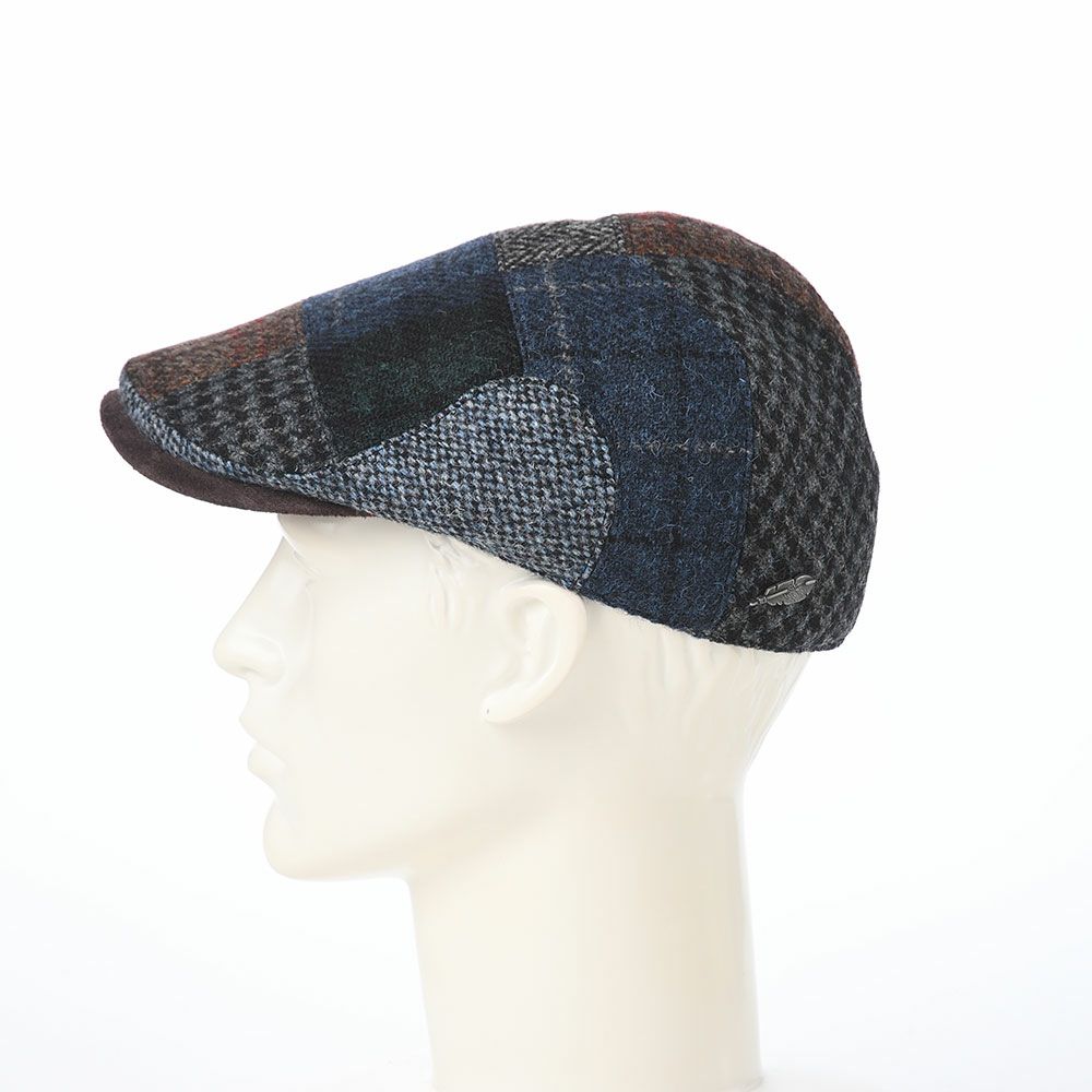 ステットソンのハンチング HARRISTWEED FIVE PATCHWORK HUNTING（ハリスツイード ファイブパッチワーク ハンチング） SE841 ネイビー