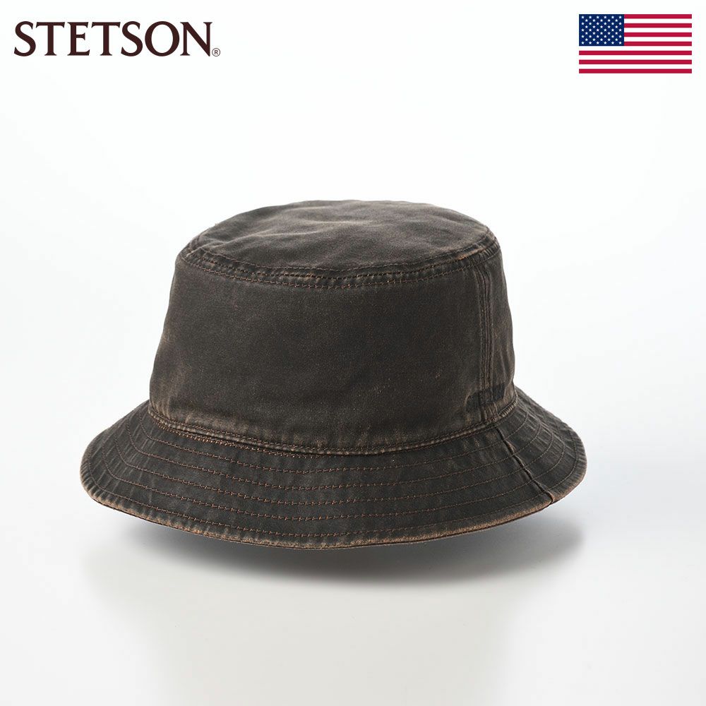 ステットソンのソフトハット PU COATING BUCKET HAT（PUコーティング バケットハット） ST234 ダークブラウン