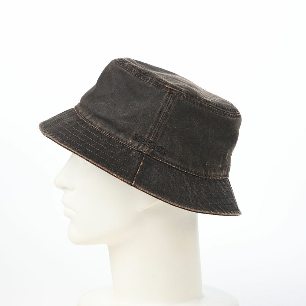 ステットソンのソフトハット PU COATING BUCKET HAT（PUコーティング バケットハット） ST234 ダークブラウン