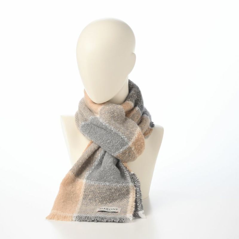 マローネのスカーフ Block Check Scarf（ブロックチェック スカーフ） 46995 サンド