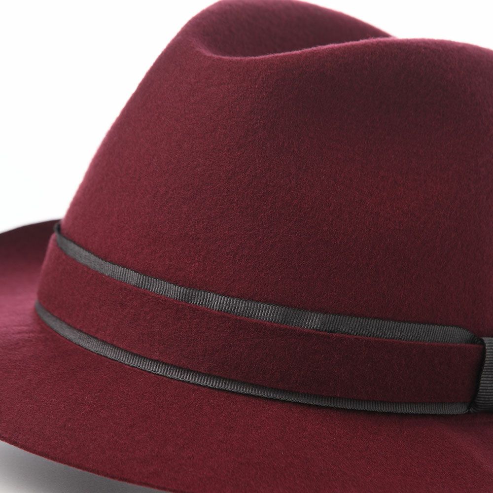 マローネのフェルトハット Battito Wool Hat（バッティート ウールハット）  ワインレッド