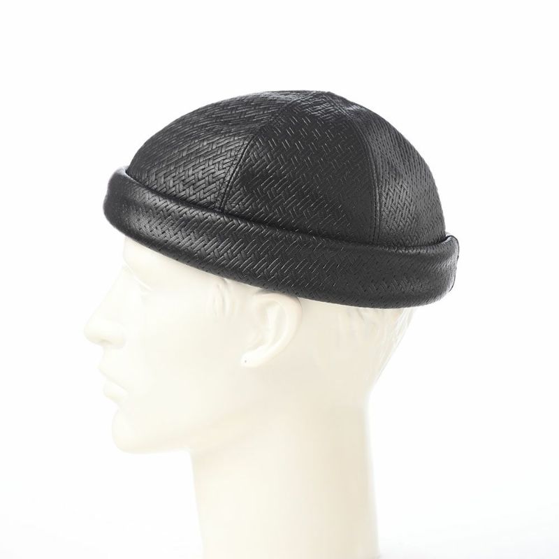 マローネのロールキャップ Calf Leather Cap（カーフレザー キャップ） BN148 ブラック
