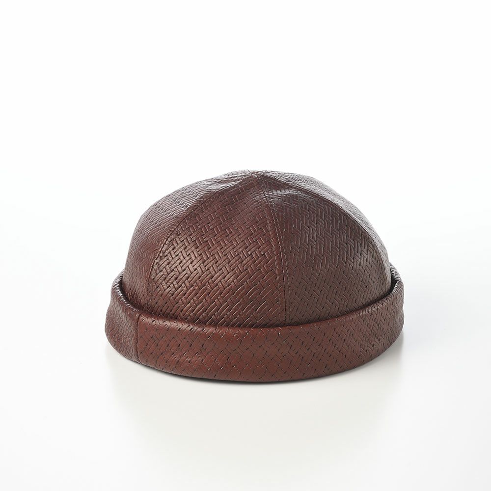 マローネのロールキャップ Calf Leather Cap（カーフレザー キャップ） BN148 ブラウン
