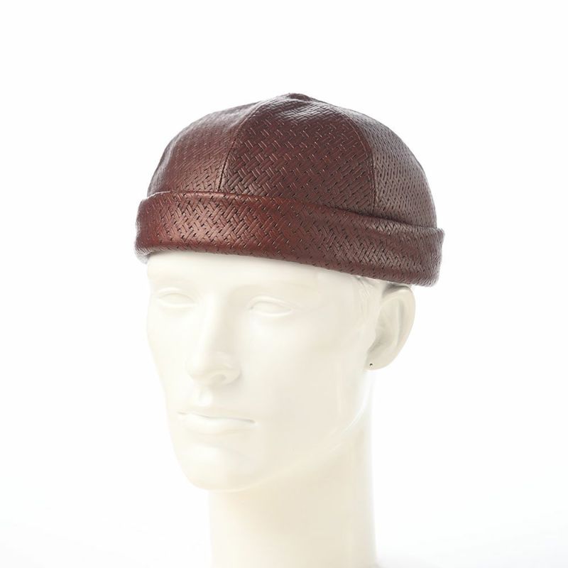 マローネのロールキャップ Calf Leather Cap（カーフレザー キャップ） BN148 ブラウン