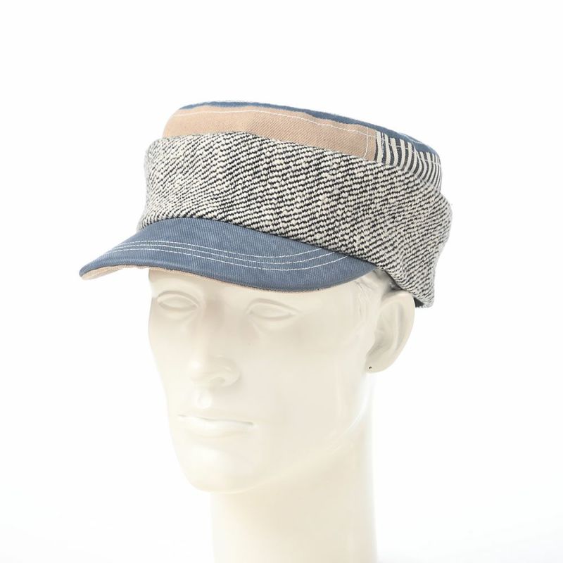 イケガミ帽子工房のワークキャップ Handloom Roll（ハンドルーム ロール） ブルーミックス