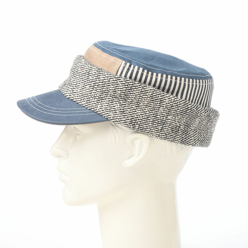イケガミ帽子工房のワークキャップ Handloom Roll（ハンドルーム ロール） ブルーミックス