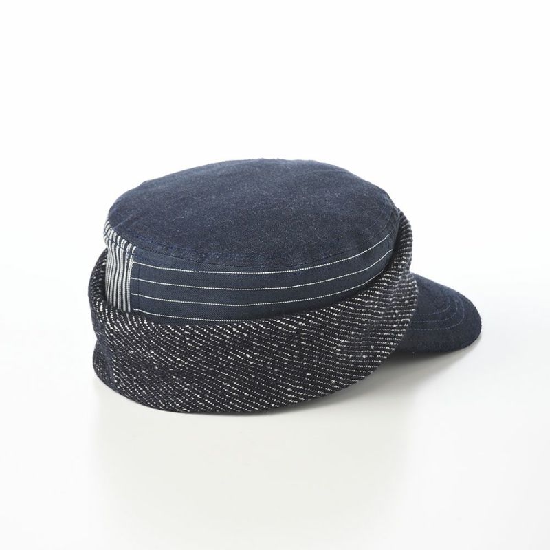 イケガミ帽子工房のワークキャップ Handloom Roll（ハンドルーム ロール） ネイビーミックス