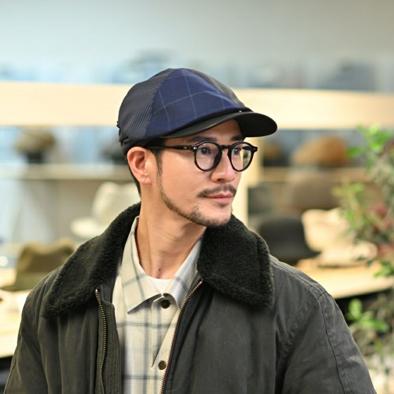 イケガミ帽子工房のハンチング Crafted Hunting II（クラフテッドハンチング） ネイビーミックス