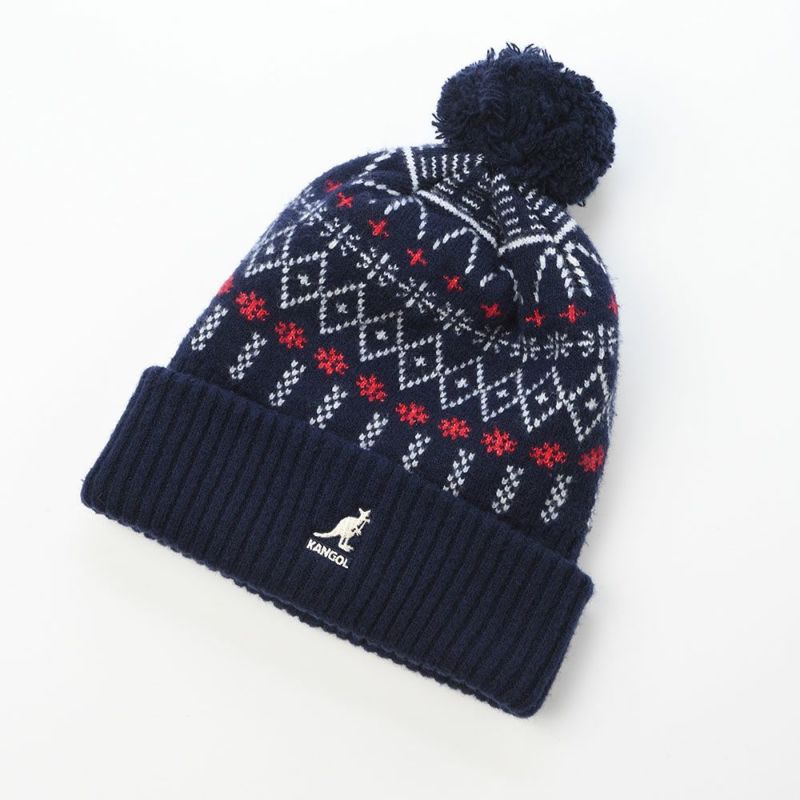 カンゴールのニット帽 HOLIDAY POM POM BEANIE（ホリデー ポンポン ビーニー） ダークブルー