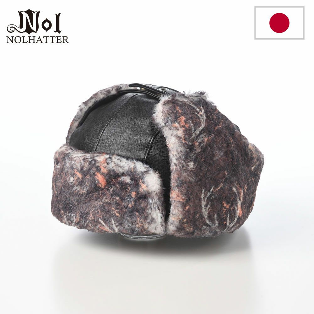 ノルの飛行帽 Camouflage flight cap leather（カモフラージュ フライトキャップ レザー） ブラック