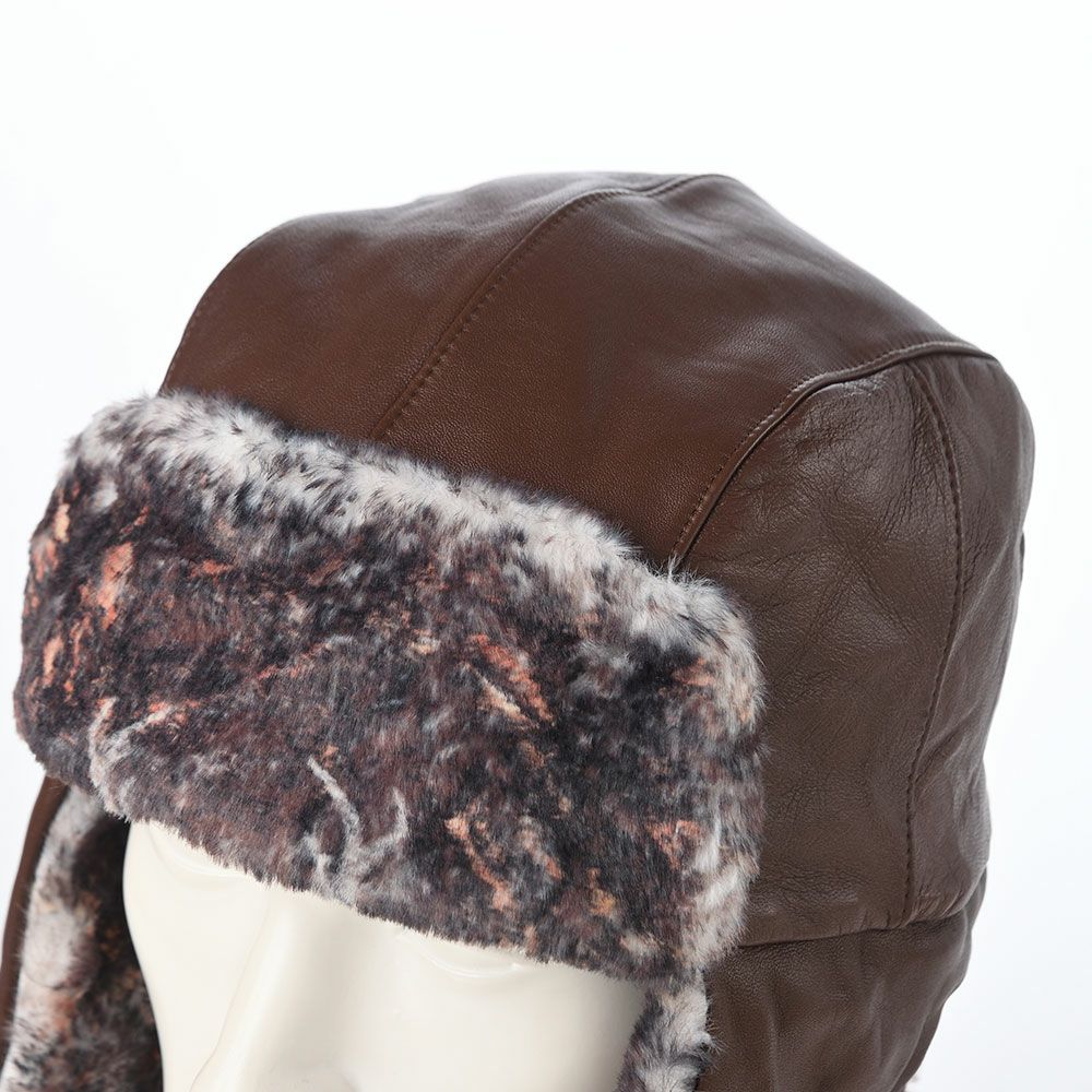 ノルの飛行帽 Animal flight cap leather（アニマル フライトキャップ レザー） ブラウン