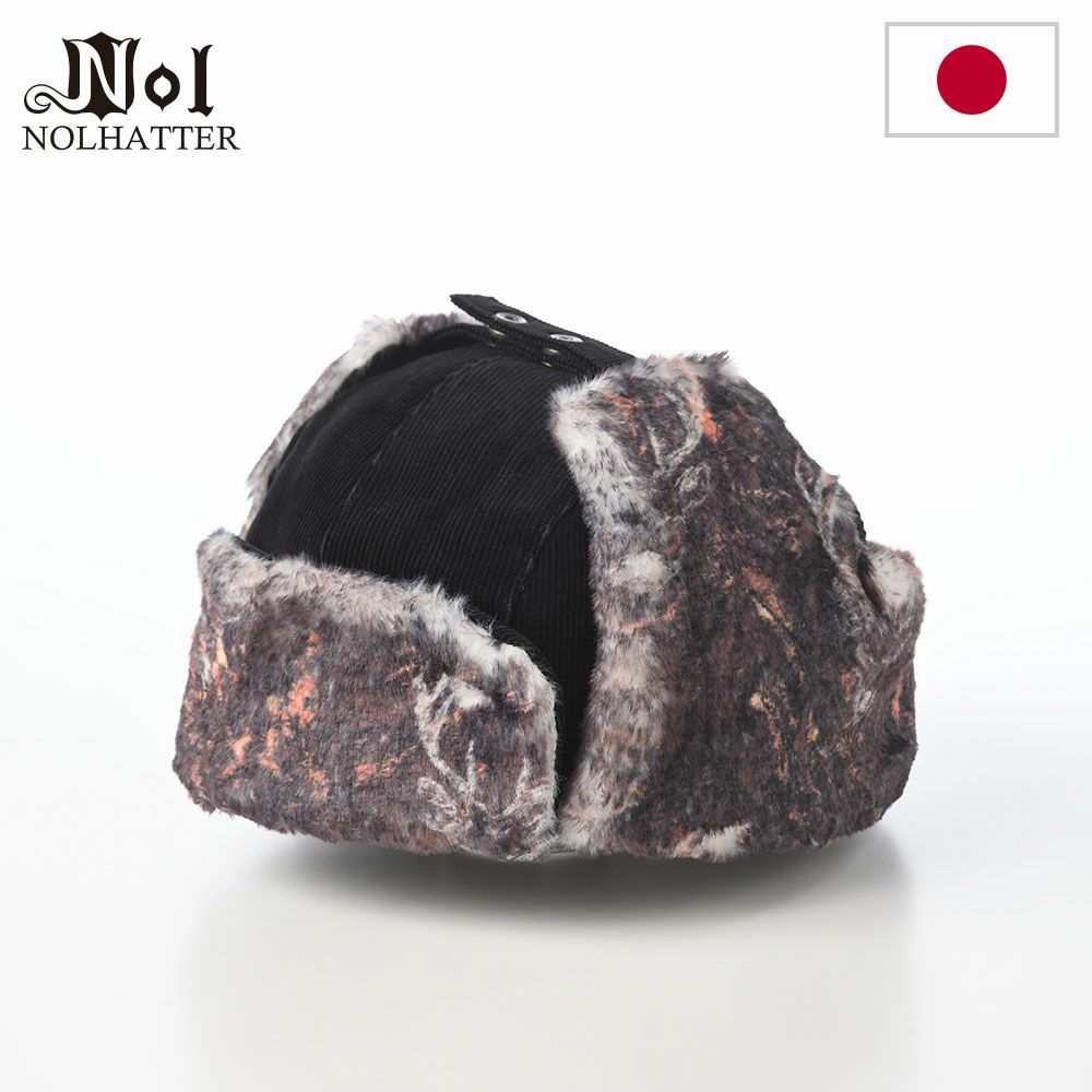 ノルの飛行帽 Camouflage flight cap corduroy（カモフラージュ フライトキャップ コーデュロイ） ブラック