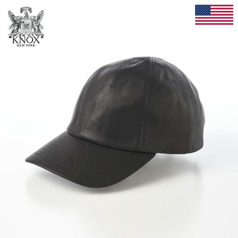 ノックスのキャップ 8panel Leather Cap（8パネル レザー キャップ） ブラック