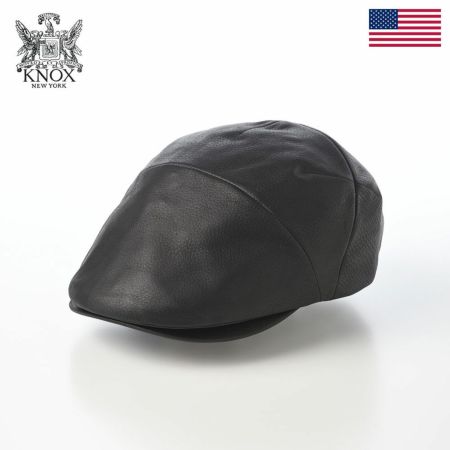 ノックスのハンチング Leather Ivy Cap（レザー アイビーキャップ） ブラック