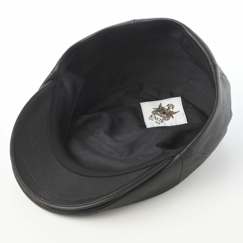 ノックスのハンチング Leather Ivy Cap（レザー アイビーキャップ） ブラック