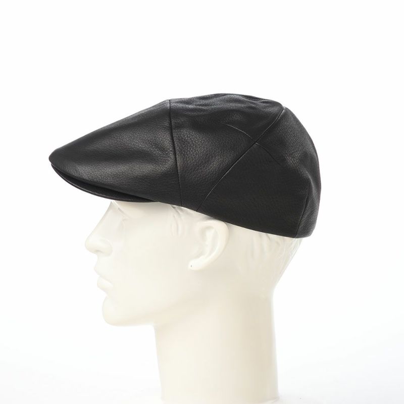 ノックスのハンチング Leather Ivy Cap（レザー アイビーキャップ） ブラック