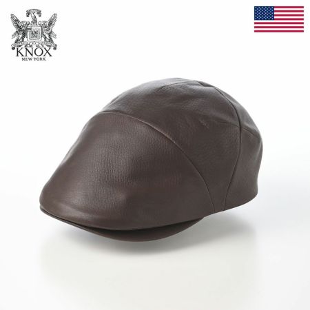ノックスのハンチング Leather Ivy Cap（レザー アイビーキャップ） ブラウン