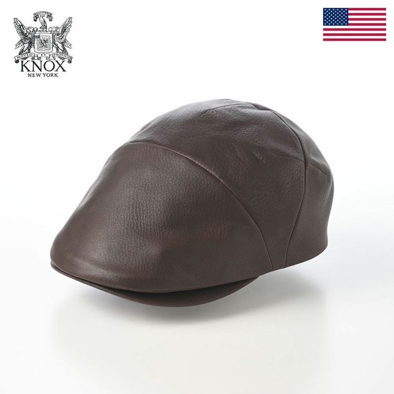 ノックスのハンチング Leather Ivy Cap（レザー アイビーキャップ） ブラウン
