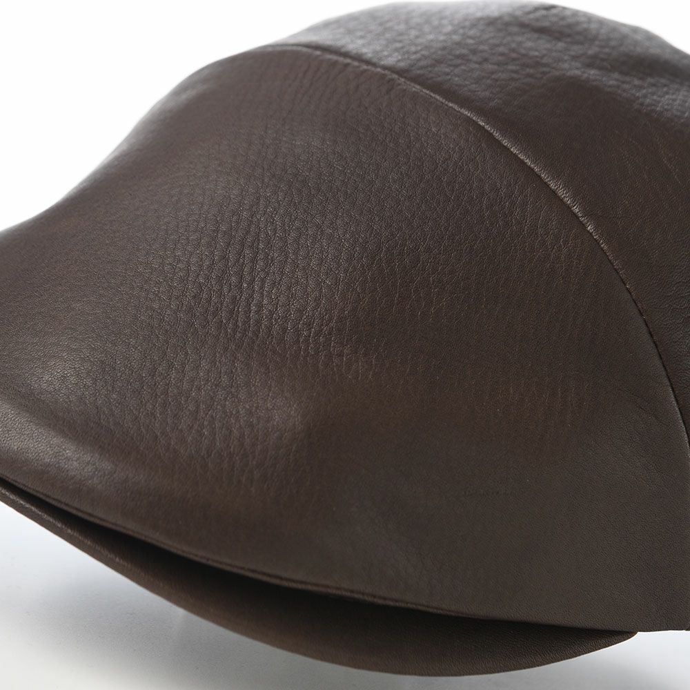 ノックスのハンチング Leather Ivy Cap（レザー アイビーキャップ） ブラウン