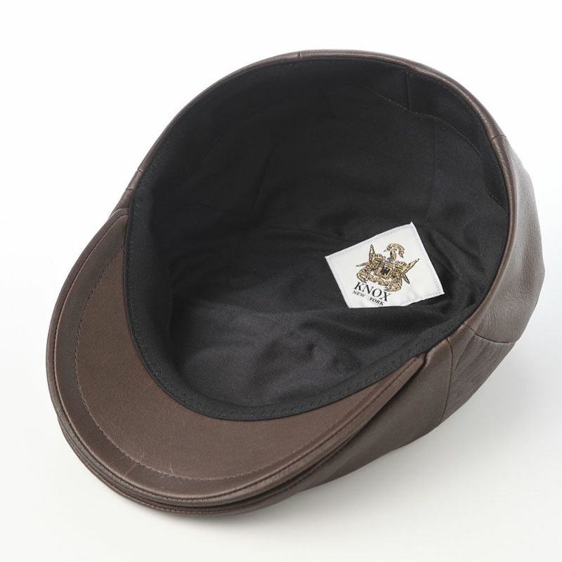 ノックスのハンチング Leather Ivy Cap（レザー アイビーキャップ） ブラウン