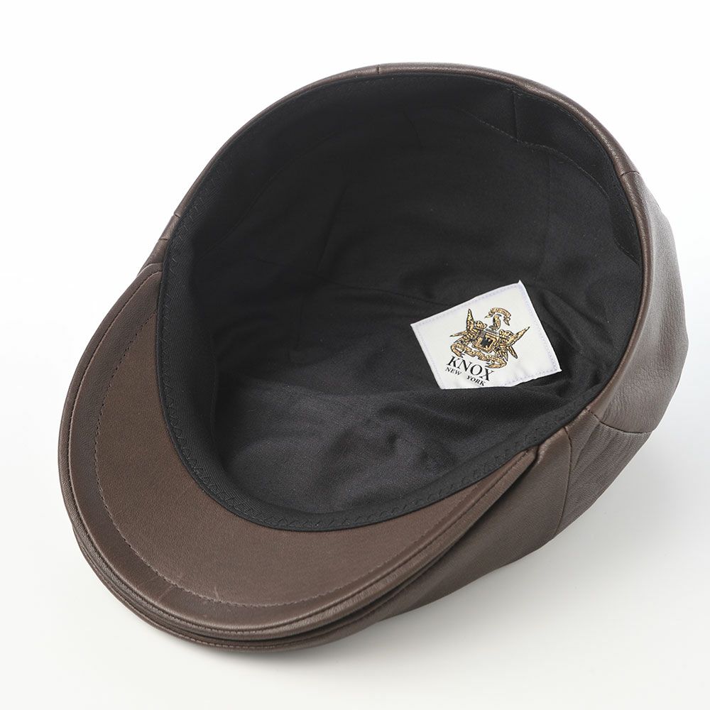 ノックスのハンチング Leather Ivy Cap（レザー アイビーキャップ） ブラウン