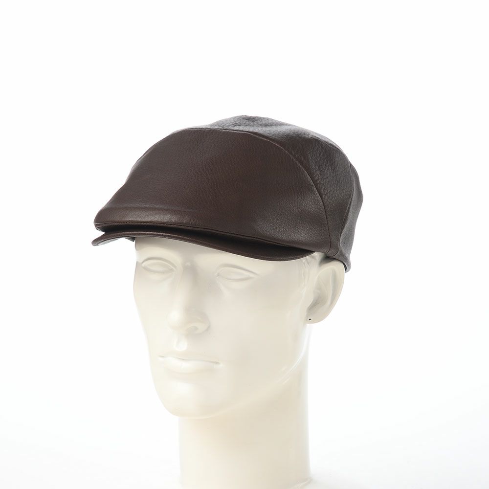 ノックスのハンチング Leather Ivy Cap（レザー アイビーキャップ） ブラウン
