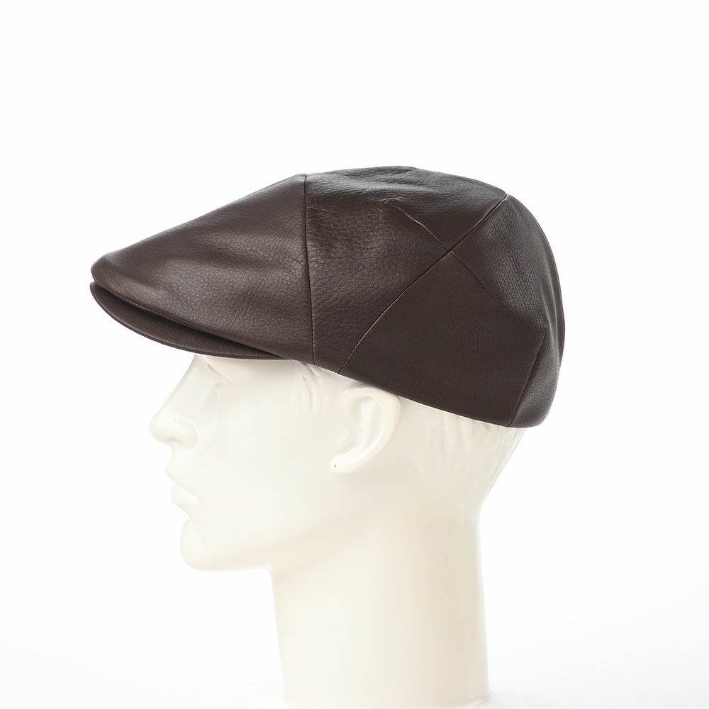 ノックスのハンチング Leather Ivy Cap（レザー アイビーキャップ） ブラウン