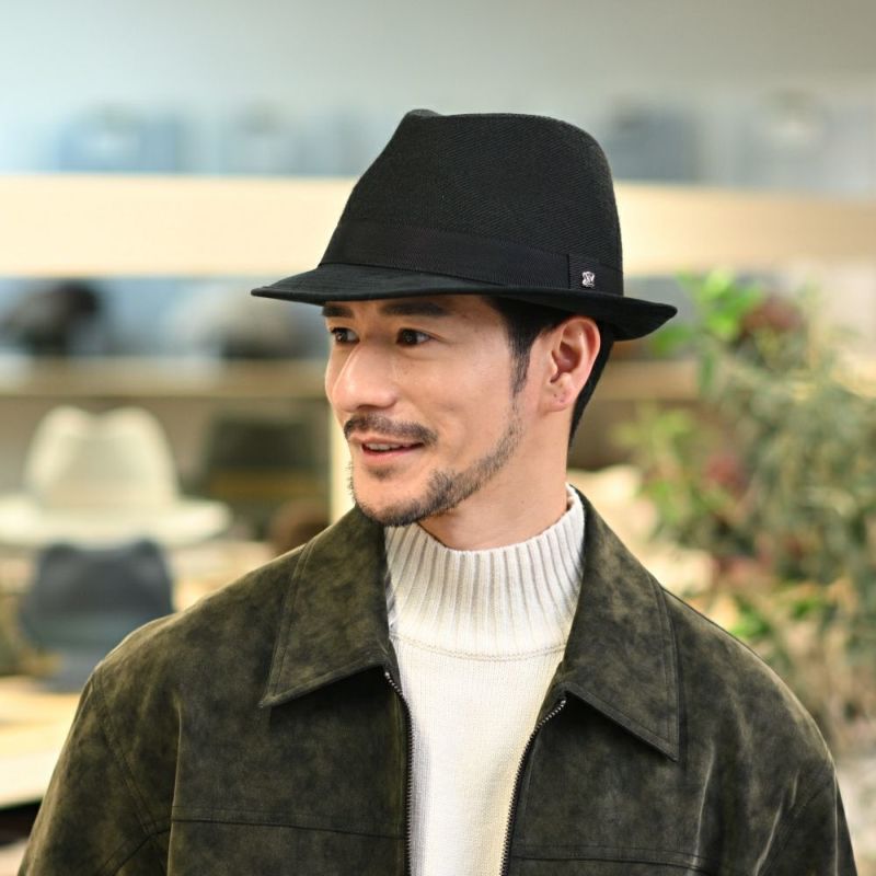 ノックスのソフトハット Melange Serge Corduroy Lescaut（メランジサージ コーデュロイ レスコー）922607R ブラック