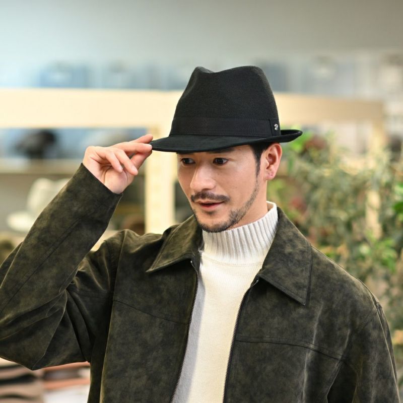 ノックスのソフトハット Melange Serge Corduroy Lescaut（メランジサージ コーデュロイ レスコー）922607R ブラック