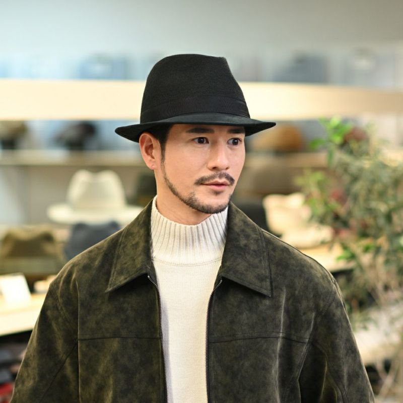 ノックスのソフトハット Melange Serge Corduroy Lescaut（メランジサージ コーデュロイ レスコー）922607R ブラック