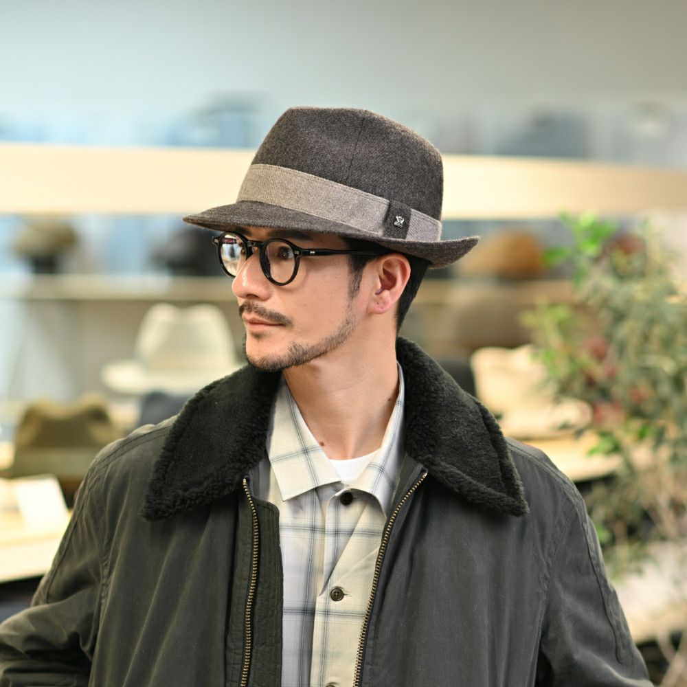 ノックスのソフトハット Melange Serge Corduroy Lescaut（メランジサージ コーデュロイ レスコー）922607R チャコール