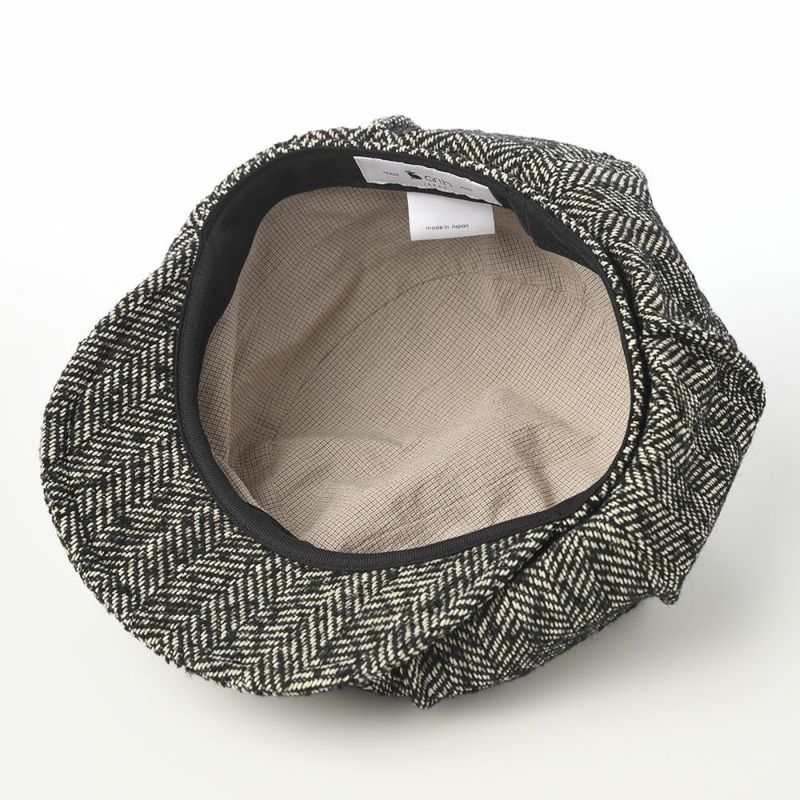 アースのキャスケット HERINGBORN Tuck Cas（ヘリンボーン タック キャス） ブラック