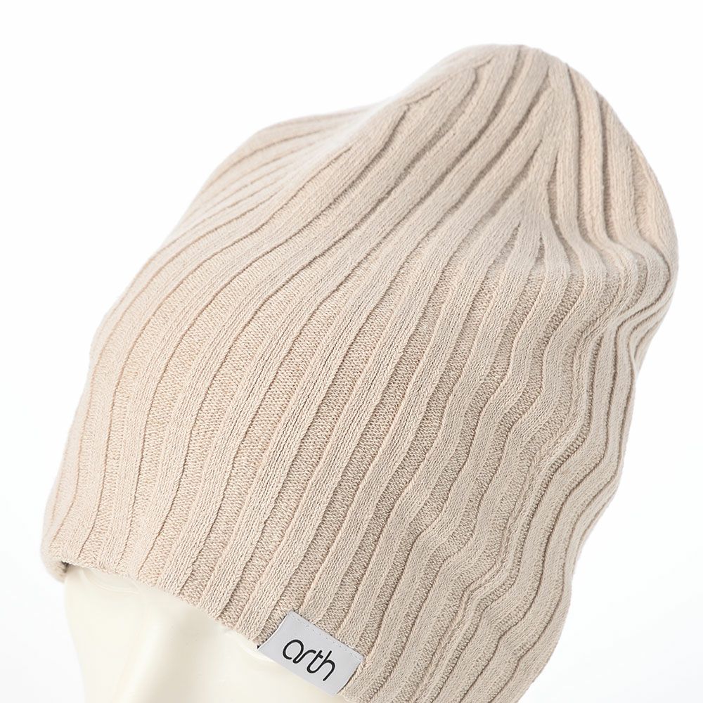 アースのニット帽 Silk Double Beanie（シルク ダブルビーニー） ライトベージュ