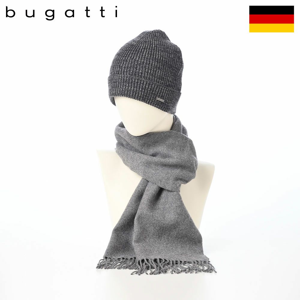 ブガッティのスカーフ・マフラー Virgin Wool Scarf ＆ Beanie（バージンウール スカーフ＆ビーニー） 630214 グレー
