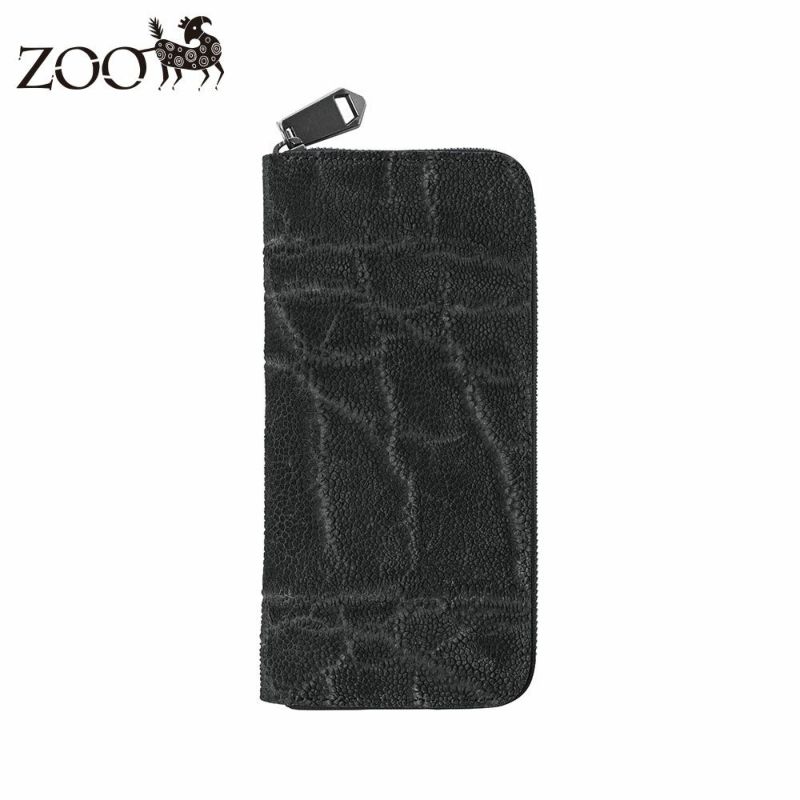 ズーの長財布 エレファントノーズ ラウンドファスナー 長財布 ブラック