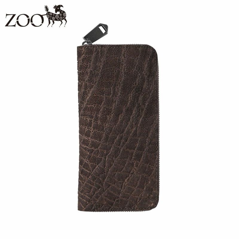 ズーの長財布 エレファントノーズ ラウンドファスナー 長財布 ブラウン