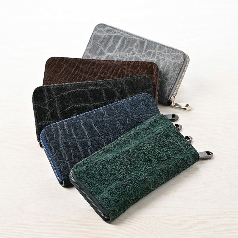 ズーの長財布 エレファントノーズ ラウンドファスナー 長財布 ブラウン