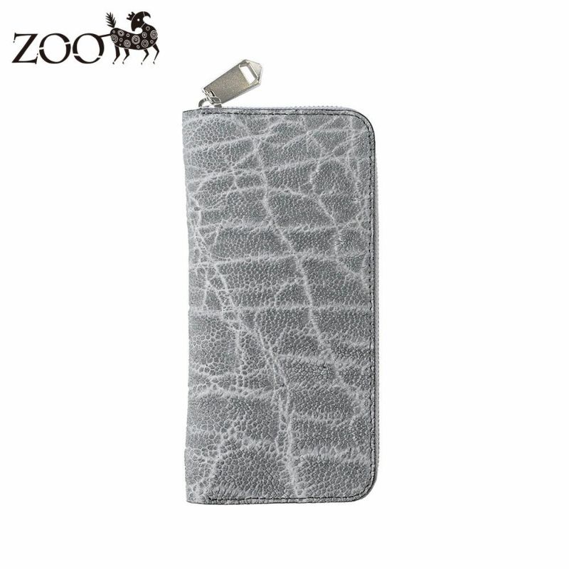 ズーの長財布 エレファントノーズ ラウンドファスナー 長財布 グレー