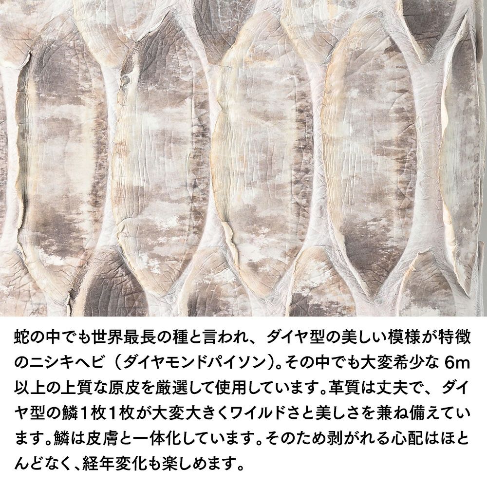 ズーの長財布 6ｍUPパイソン ラウンドファスナー 長財布 ナチュラル