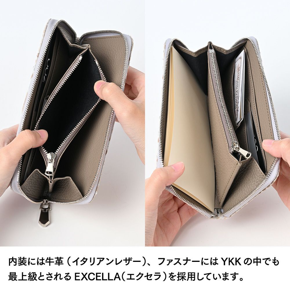 ズーの長財布 ブリーチパイソン コンパクト 長財布 ホワイト