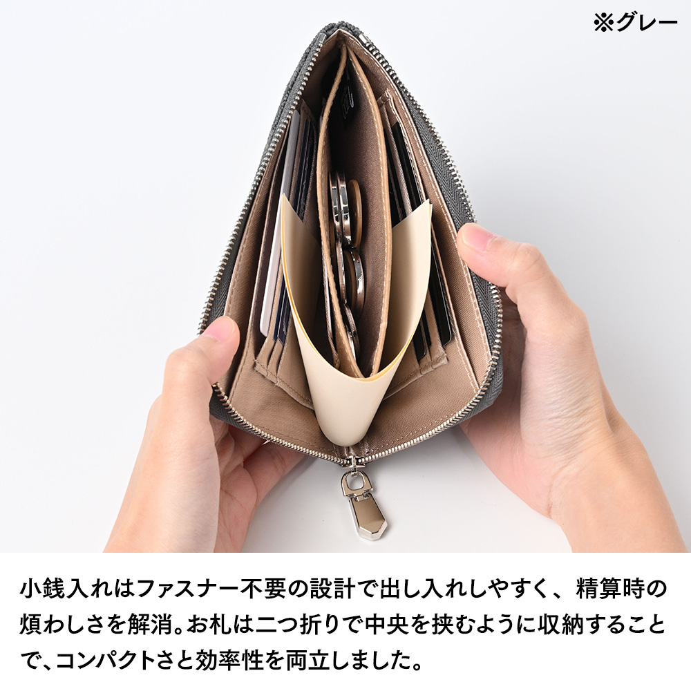 ズーのミニ財布 エレファント L字ファスナー ミディアムウォレット ロイヤルブルー
