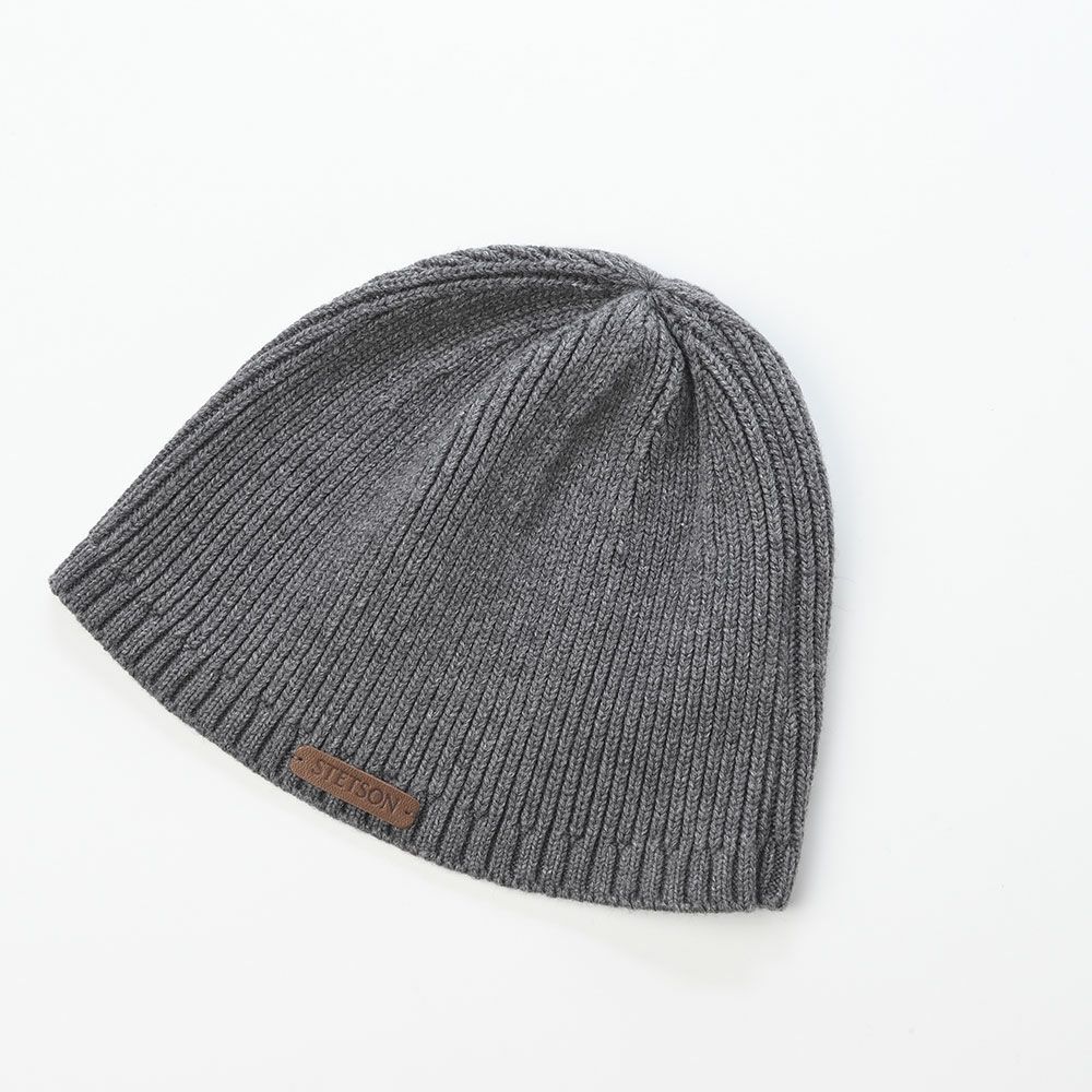 ステットソンのニット帽 CASHMERE COTTON KNIT WATCH（カシミア コットン ニットワッチ） SE838 チャコール
