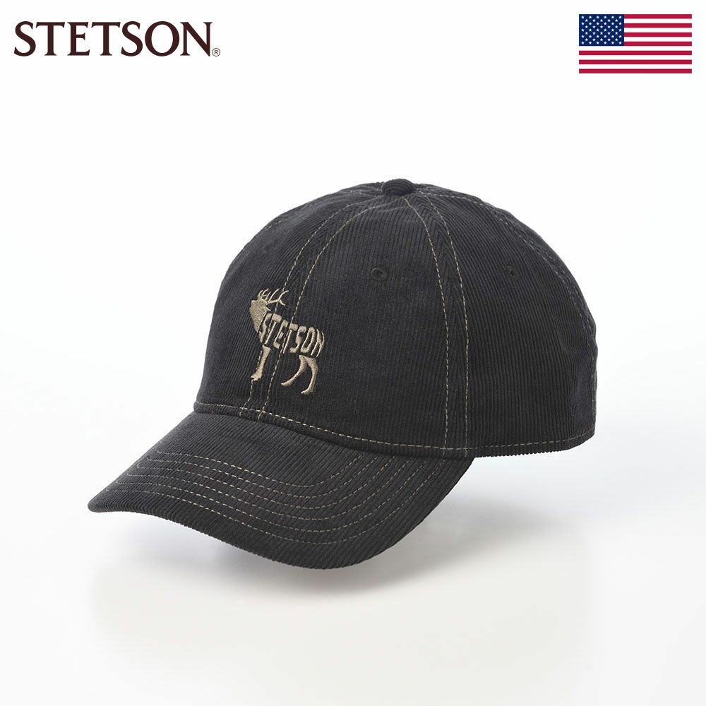 ステットソンのキャップ BASEBALL CAP DEER（ベースボールキャップ ディア） ST308EU ブラック
