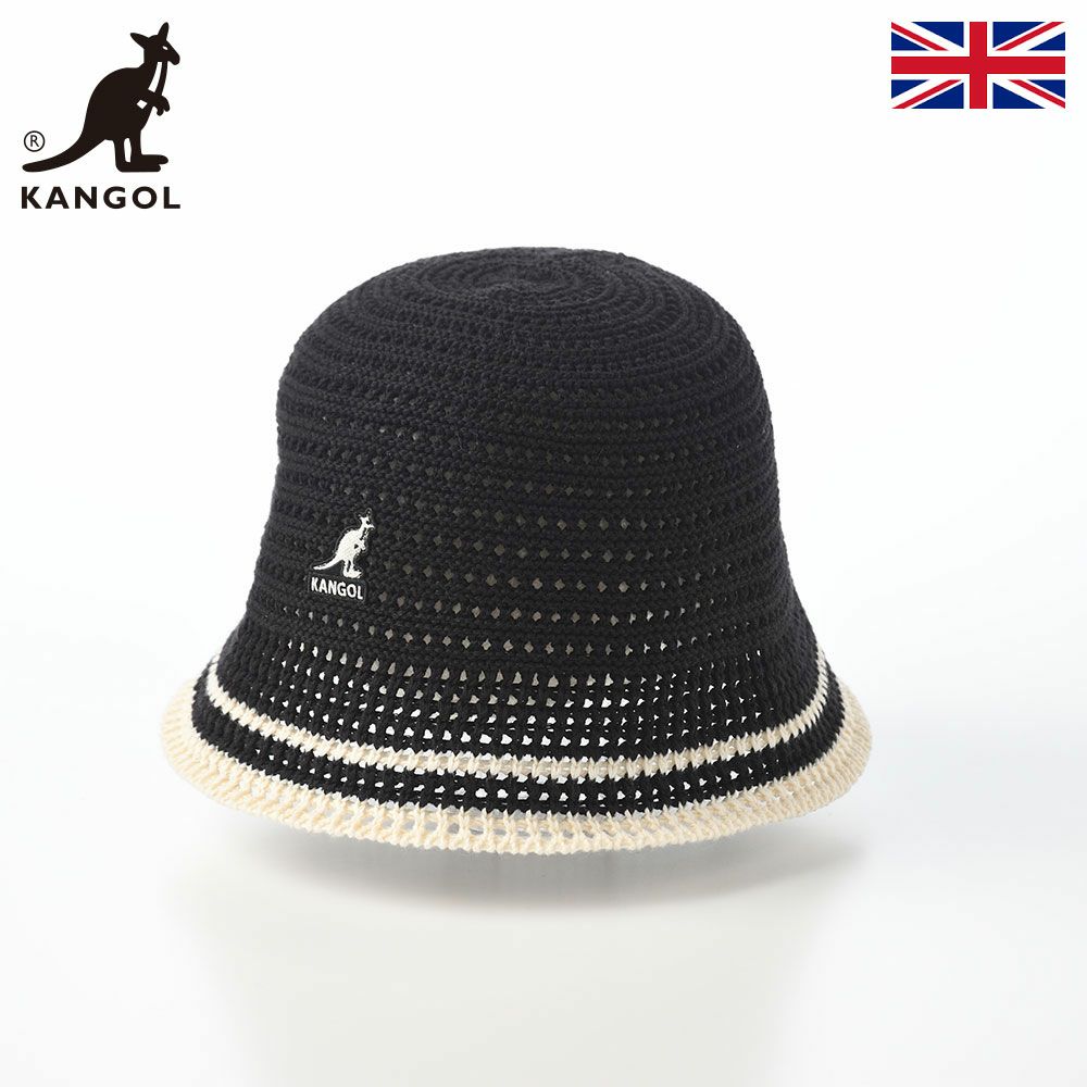 カンゴールのバケットハット KNIT CROCHET（ニット クロシェ） ブラック